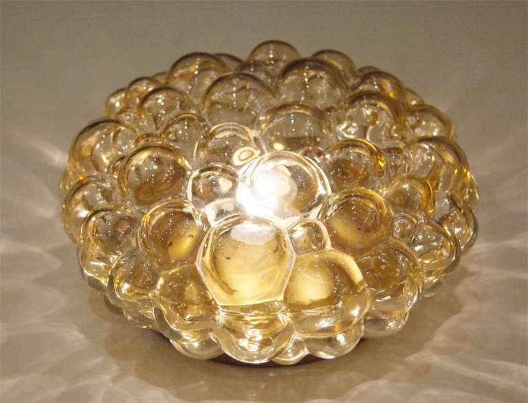 Glass Pair of Austrian Bubble Flush Mount Light