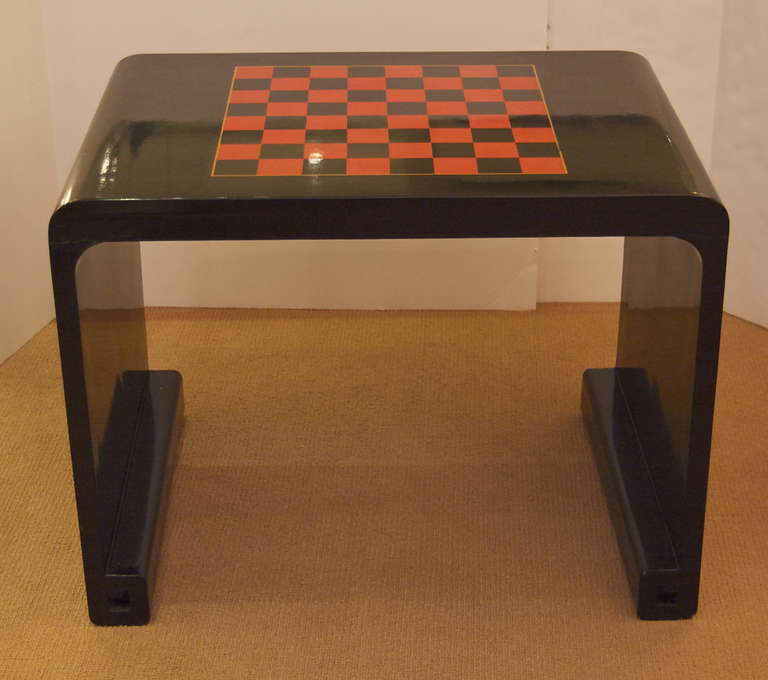 Art Deco French Chinoiserie Lacquer Game Table For Sale