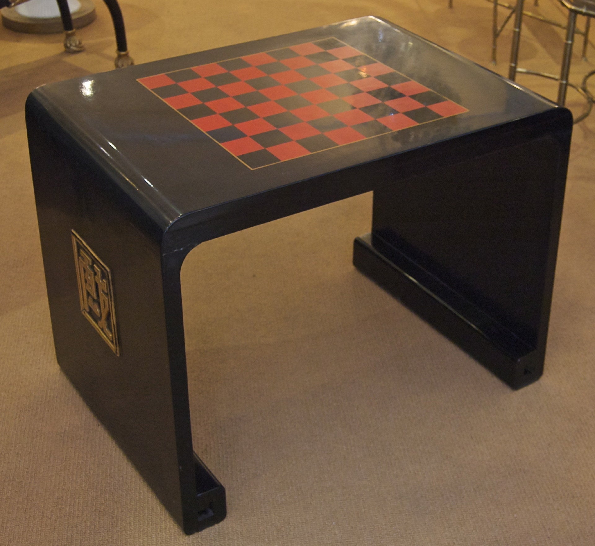 French Chinoiserie Lacquer Game Table For Sale