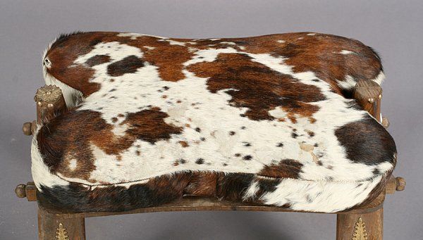 Pair of Cowhide (Camel saddle) Stools 1