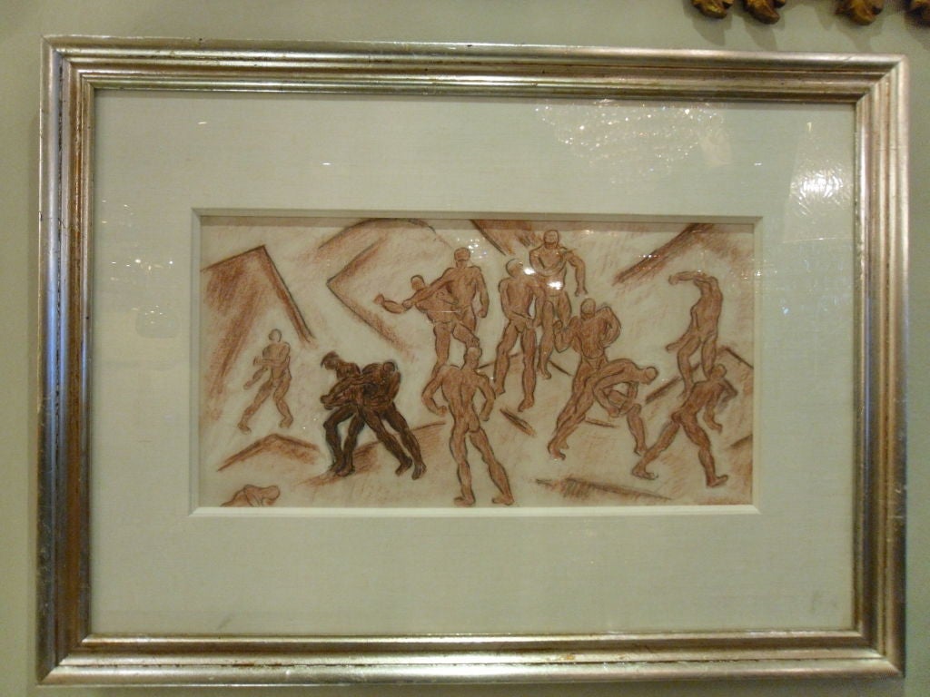 Framed 1930's Drawing In Excellent Condition For Sale In Stamford, CT