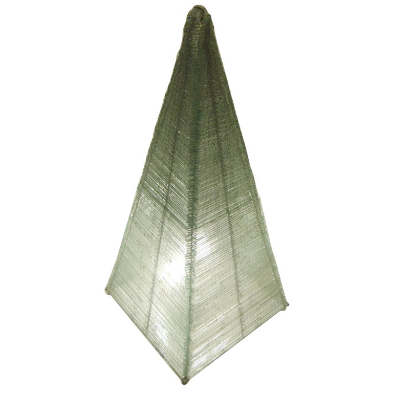 Glass Sculptural Pyramid Light For Sale