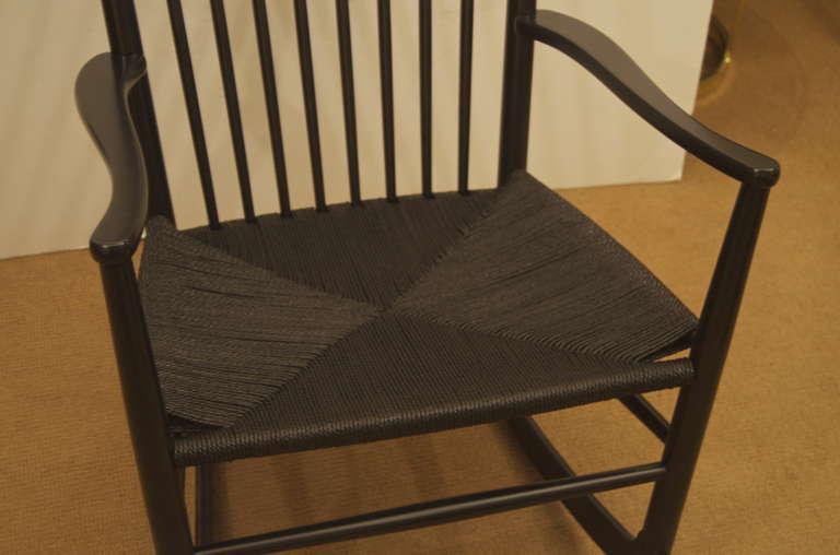 Mid-20th Century Ebonized Hans Wegner Rocking Chair