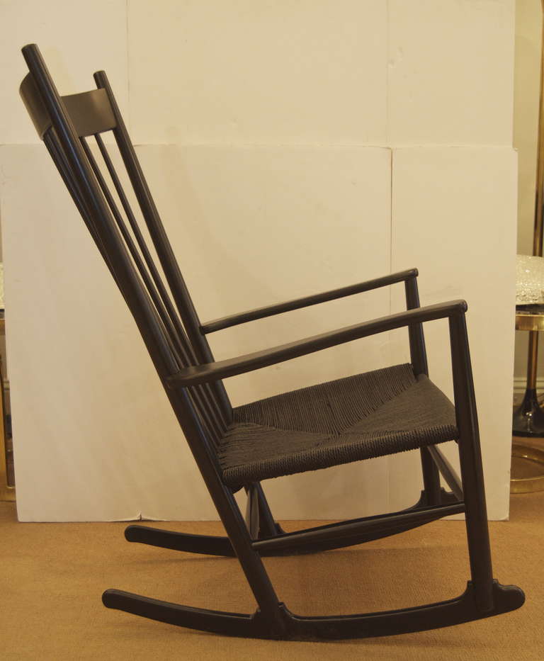 Danish Ebonized Hans Wegner Rocking Chair