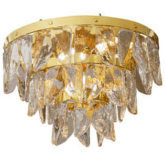 Unusual Kalmar Tiered Glass Flush Mount Chandelier