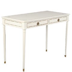 White Lacquer Jansen Style Desk / Vanity