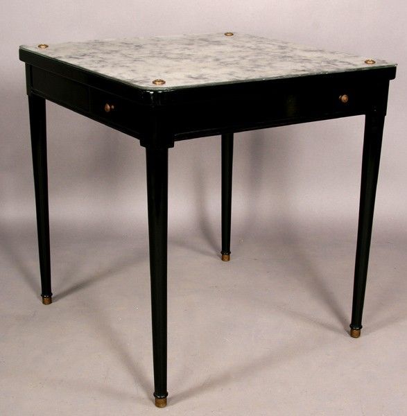 Ebonized  Table with Smoked Mirror Top