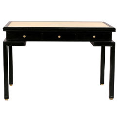 Ebonized Desk with Inset Leather Top