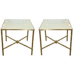 Pair of Brass  Bamboo Side Tables /  Coffee Table