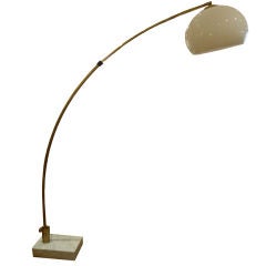 Large  Brass  Arc Floor Lamp with Marble Base