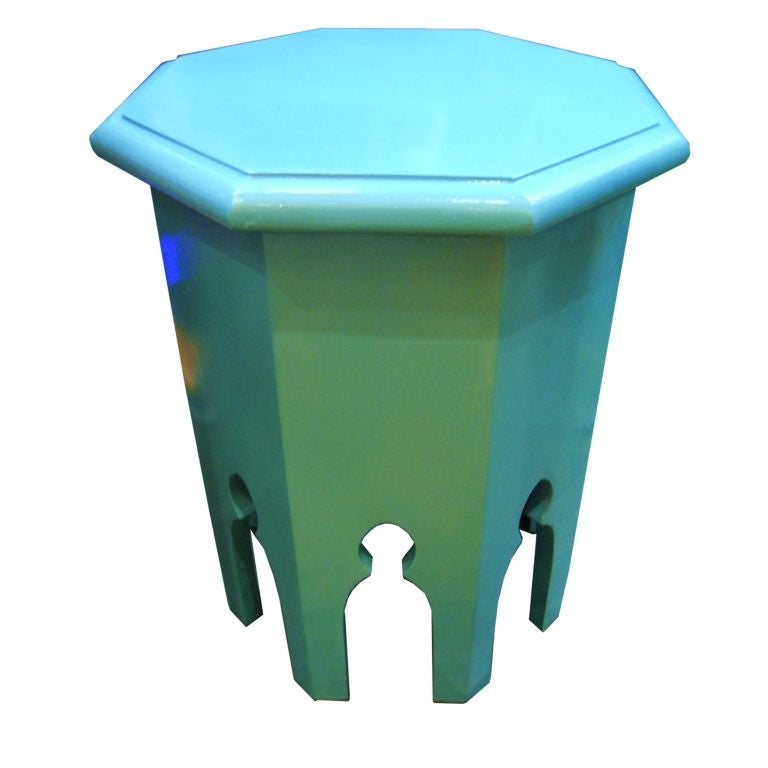 Petite Turquoise Morroccan Occasional Table For Sale
