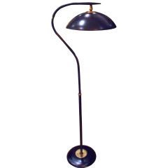 Swing arm Mid-Century Black and Brass Standing Lamp