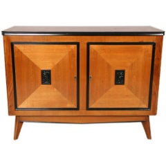 Italian Deco Cabinet With  Ebonized Detailed Panels