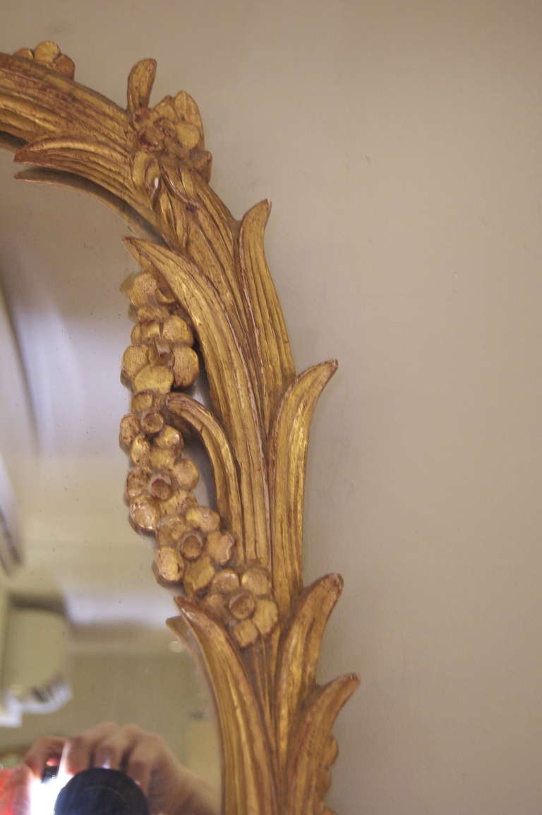 Elegant Large Gold Leaf Carved Mirror at 1stDibs large gold leaf mirror