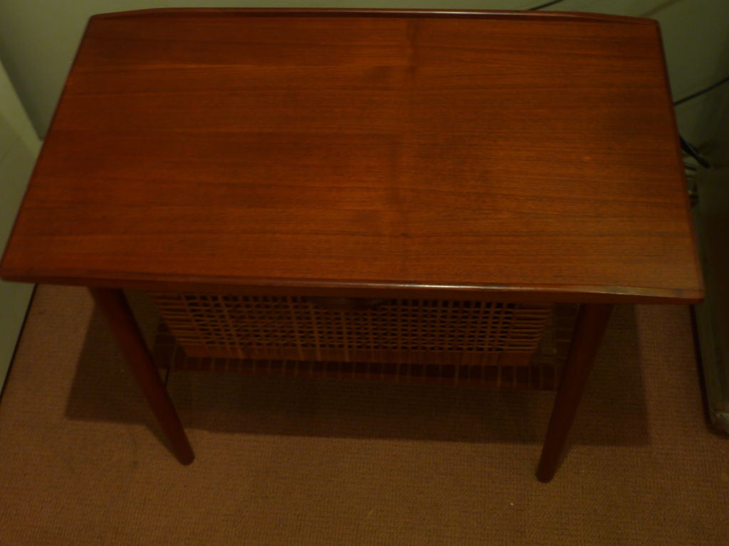 20th Century Danish Teak (Sewing Basket ) Side Table