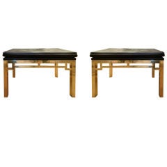 Greek Key Motif Polished Brass Bench (Pair Available)