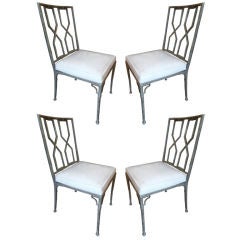 Set of Four Tole Bamboo Dining Chairs