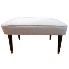 Black Lacquer Mid-century Upholstered Bench Black Lacquer Mid-century Upholstered Bench