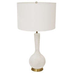 Heavily Textured Off White Ceramic Table Lamp