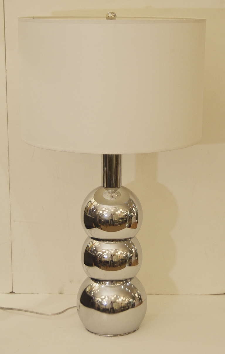 Kovacs Style Stacked Chrome Orb Table Lamp For Sale at 1stDibs