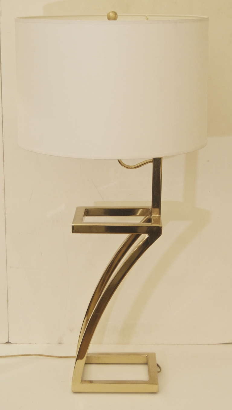 Mid-Century Modern Brass Z Lamp For Sale