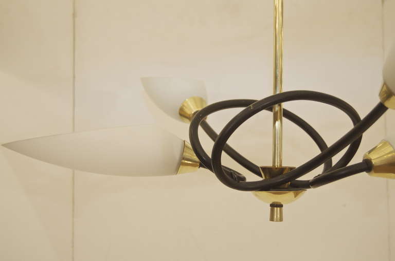 French Unusual Adnet Style Chandelier