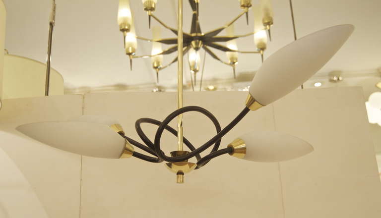 Unusual Adnet Style Chandelier In Excellent Condition In Stamford, CT