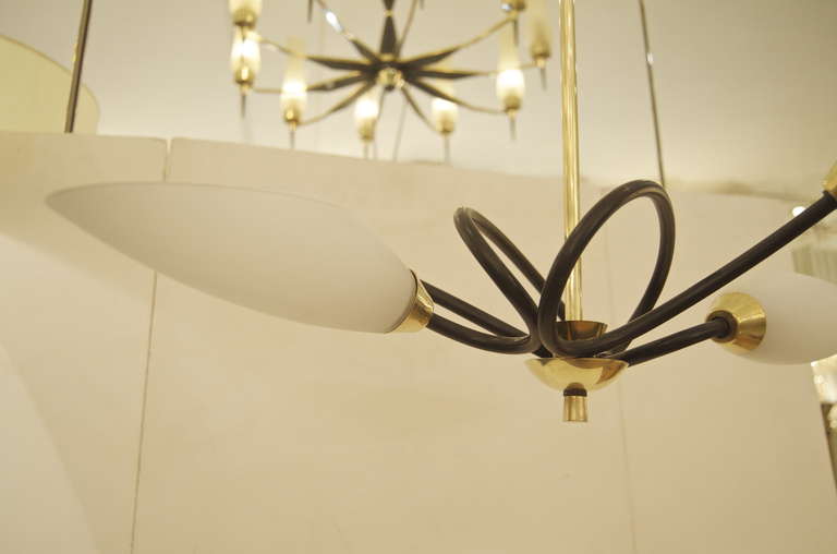 Metal Unusual Adnet Style Chandelier