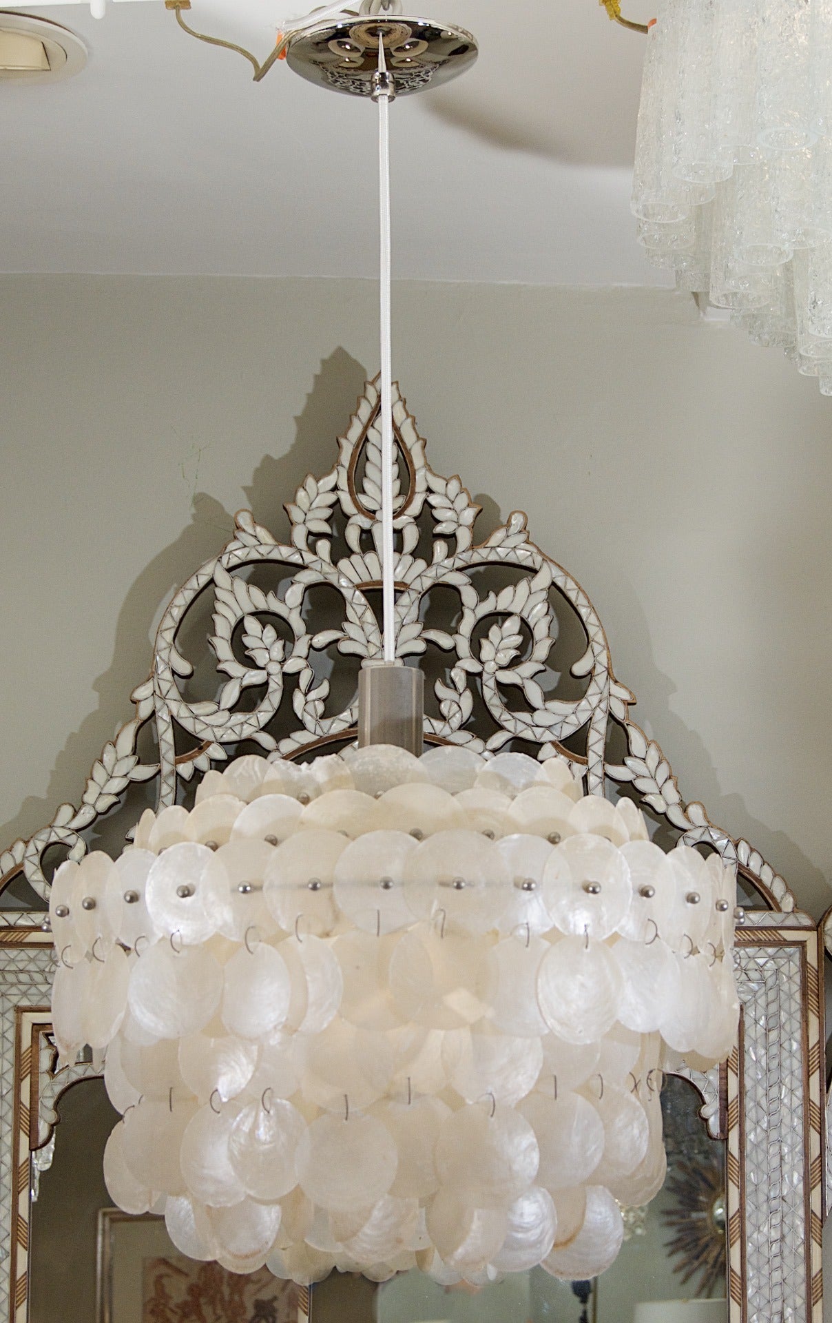 Mid-Century Modern Capiz Chandelier