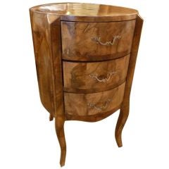 Italian Double sided Round Olivewood Commode with Drawers