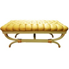 Vintage Empire Style Painted and Gilt Bench