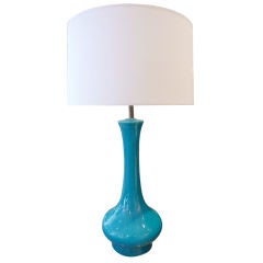 Ceramic Glazed Blue Table Lamp