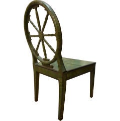 Nautical Hand Painted Wood Chair, pair