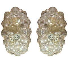 Pair of Austrian Oval Bubble Glass Sconces