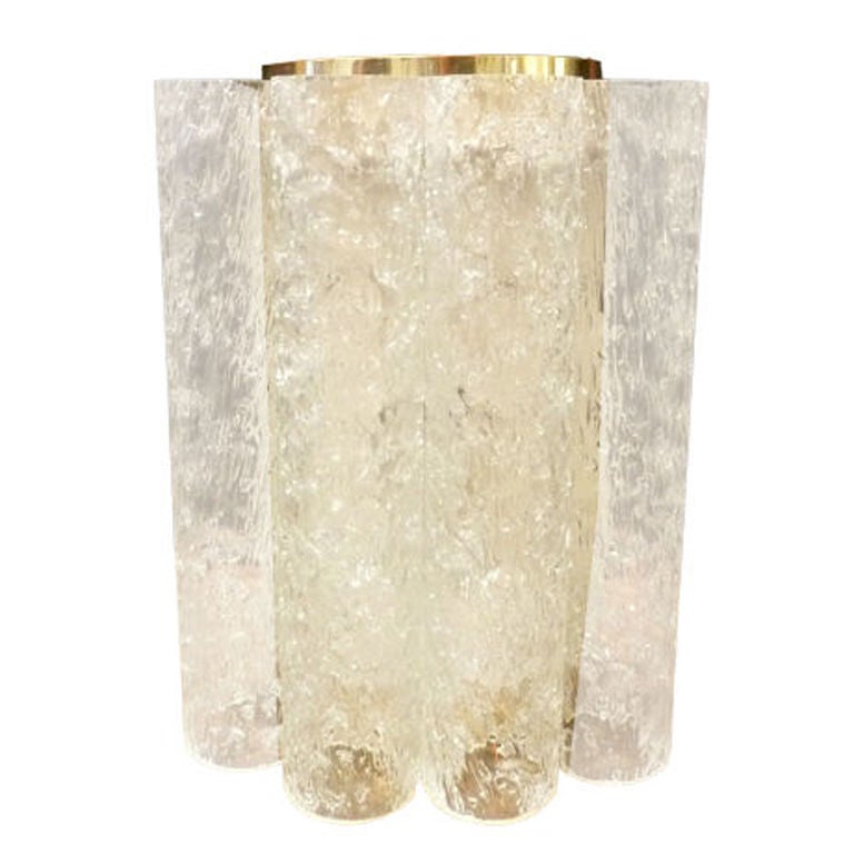 Tube Glass and Brass Doria Wall Sconce For Sale