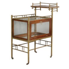 Antique Mahogany and Brass French Bar Cart