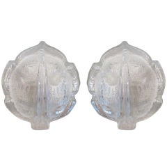 Pair of Murano Style Glass Natural Motif Wall Sconces