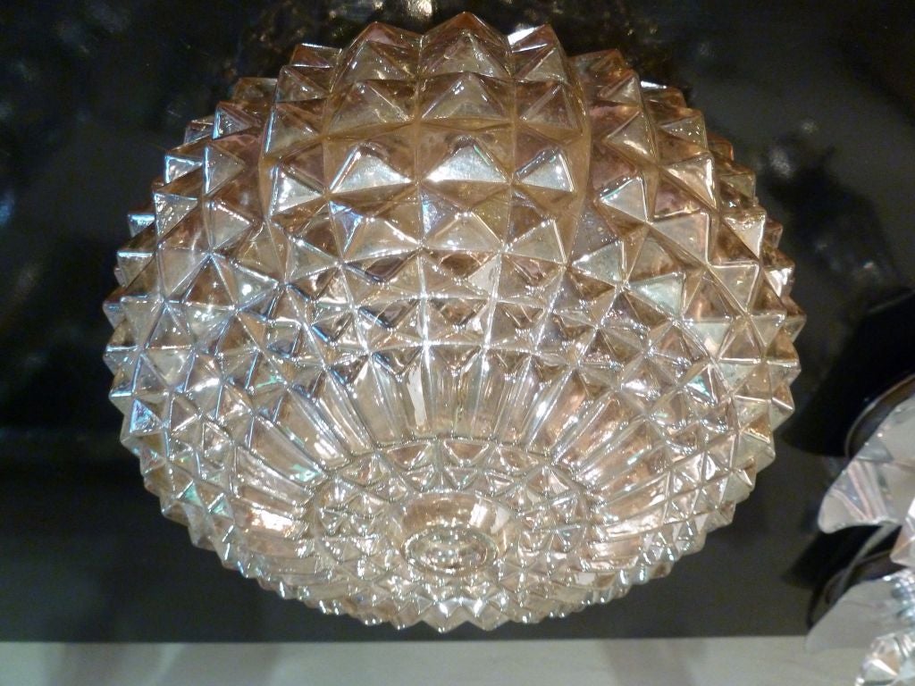 Petite Round Amber Glass Ceiling Light