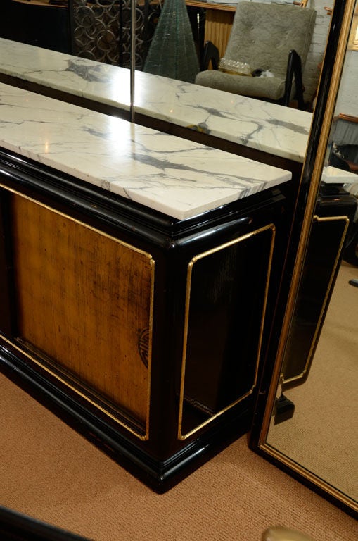 James Mont Style Black Lacquer and Gilt Sideboard 3