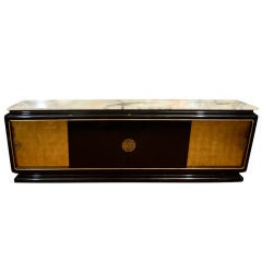 James Mont Style Black Lacquer and Gilt Sideboard