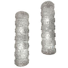 Pair of Limburg Striped Bubble Glass Vanity Sconces