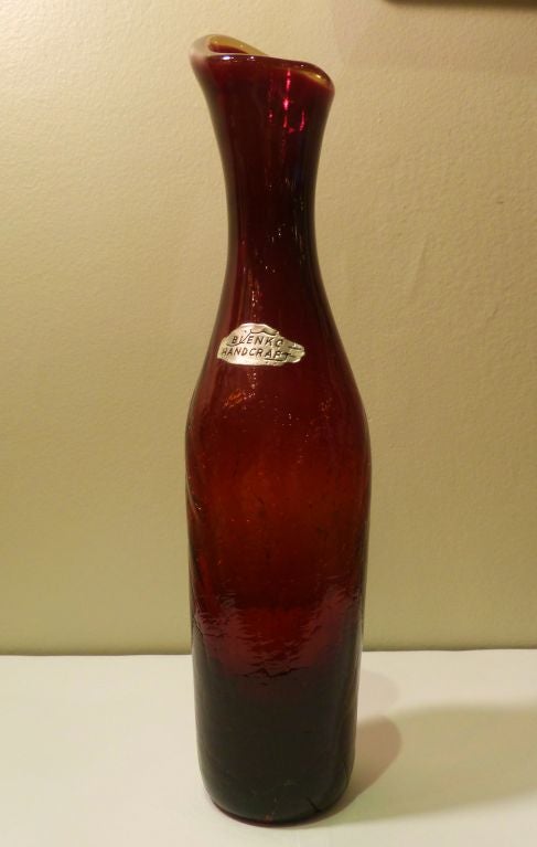 Mid-20th Century Red Art Glass Vase by Blenko