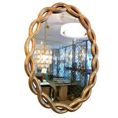 Gilt Ribbon Oval Mirror