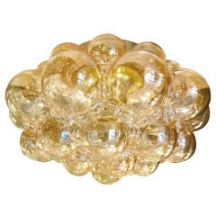 Large Amber Bubble Glass Austrian Ceiling Light or Sconce