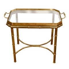 Brass Bamboo Motif Tray Tea Table
