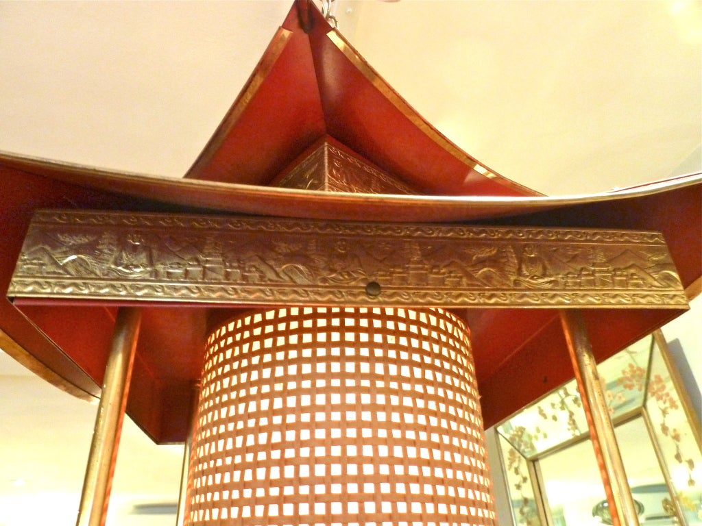 Steel Red Pagoda Chinese Lantern