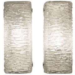 Pair of Kalmar Cut Glass Sconces