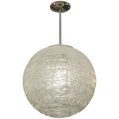 Huge Doria Organic Crackle Glass Globe Pendant