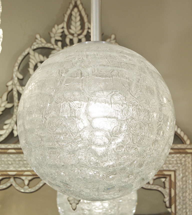 Large Doria Organic Crackle Glass Globe Pendant