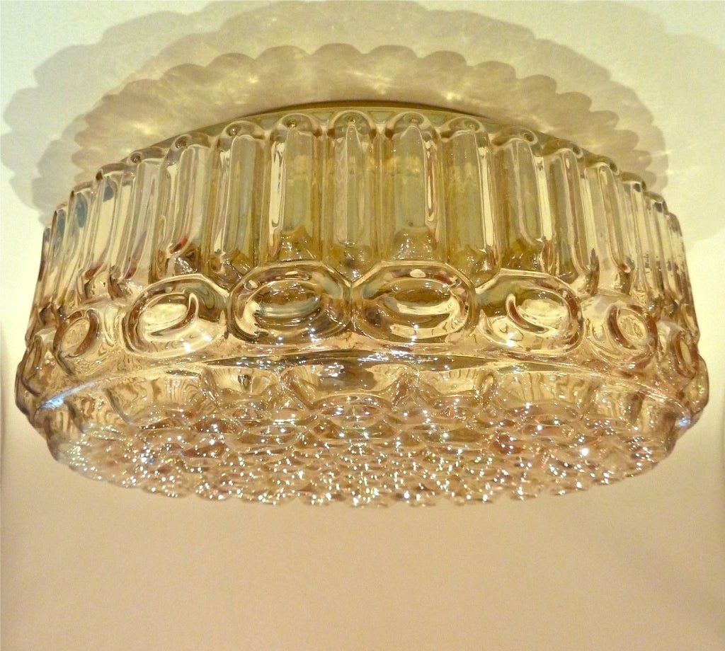 Round Amber Bubble Glass Ceiling Light